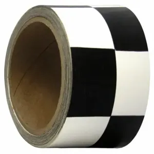 GRAINGER 9EWM1 Floor Marking Tape, Checkered, Black/White, 3 Inch x 54 ft, 6 mil Tape Thick | CP9PQQ 452D53