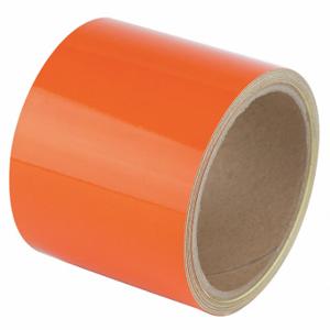 GRAINGER 9FC75 Floor Marking Tape, Reflective, Solid, Orange, 3 Inch x 15 ft, 5.5 mil Tape Thick | CP9PTE 452D54