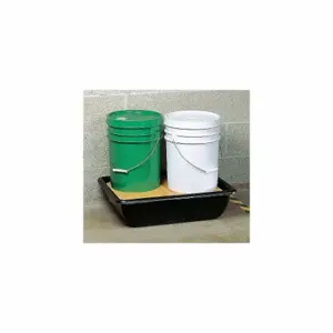 GRAINGER 9JW86 Pail Spill Containment Pallet, 5.5 gal Spill Capacity, Black | CP9DRT