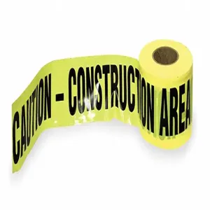 GRAINGER 1N958 Caution Construction Area Barricade Tape, Yellow, 3 Inch Wide, 1000 Feet Length | CH6TBG