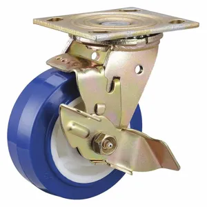 GRAINGER 400K43 Standard Plate Caster, Polyurethane, 750 Lbs. Load Rating, 5 Inch Wheel Dia. | CH6JQW