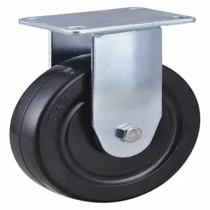 GRAINGER 400K59 Sanitary Plate Caster, Rigid, Rubber, 200 lb Capacity, 5 Inch Wheel Dia. | CH6TFB