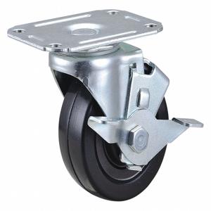 NATIONAL GUARD 400K69 Swivel Plate Caster, Rubber, 195 lb Capacity, 3 Inch Wheel Dia. | CH6TJD