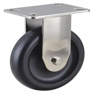 GRAINGER 400K77 Sanitary Plate Caster, Rigid, Polyolefin, 350 Lbs. Load Rating, 5 Inch Wheel Dia. | CH6JRG