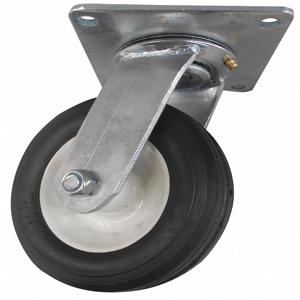 GRAINGER 404L09 Plate Caster With Semipneumatic Wheel, 200 Lbs. Load Rating, 6 1/4 Inch Wheel Dia. | CH6JRW