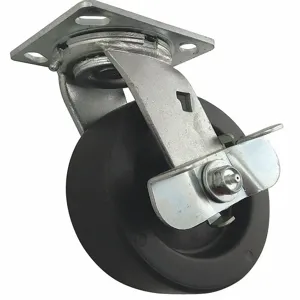 GRAINGER 426A80 Standard Plate Caster, Swivel, Polyolefin, 900 Lbs. Load Rating, 6 Inch Wheel Dia. | CH6JVC