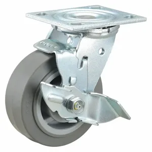 GRAINGER 435X89 Swivel Plate Caster, Thermoplastic Rubber, 400 lb Capacity, 5 Inch Wheel Dia. | CH6TJF