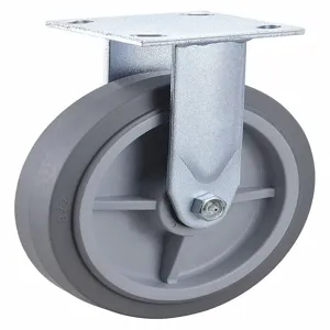 GRAINGER 435X92 Plate Caster, Rigid, 600 Lbs. Load Rating, 8 Inch Wheel Dia., Thermoplastic Rubber | CH6JVX