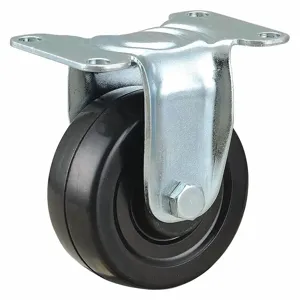 GRAINGER 435X99 Standard Plate Caster, Rigid, Rubber, 195 Lbs. Load Rating, 3 Inch Wheel Dia. | CH6JWA