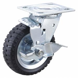 GRAINGER 437V24 Plate Caster With Flat Free Wheels, Swivel, 6 Inch Wheel Dia., Rubber | CH6JWF