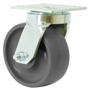 GRAINGER 48-RAB-0620-S-EHT Maintenance-Free Plate Caster, Swivel, Rubber, 615 lb Capacity, 6 Inch Wheel Dia. | CH6TEY 29XV47