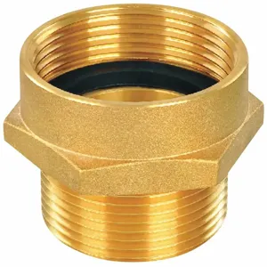 GRAINGER 6AKD4 Fire Hose Adapter, Hex Tightening, Brass Fitting, 1 1/2 Inch x 1 1/2 Inch Fitting | CH6KRF