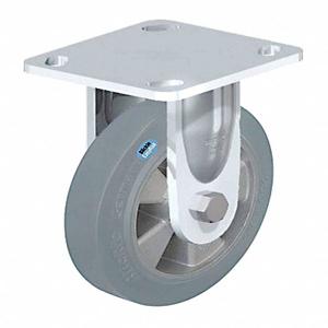 GRAINGER BES-ALEV 200K-14-SG Standard Plate Caster, Rigid, Rubber, 660 Lbs. Load Rating, 8 Inch Wheel Dia. | CH6NMC 454Y08