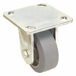 GRAINGER BKS-ALEV 100K-14-SG Standard Plate Caster, Rigid, Rubber, 440 Lbs. Load Rating, 4 Inch Wheel Dia. | CH6NMW 487G20