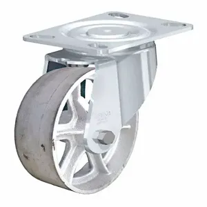 GRAINGER LH-C080R-16 Standard Plate Caster, Swivel, Iron, 1250 Lbs. Load Rating, 8 Inch Wheel Dia. | CH6PZL 455T95