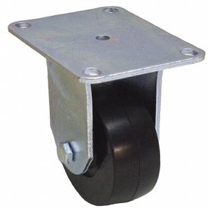 GRAINGER P12R-R050D-P2 Sanitary Plate Caster, Rigid, Rubber, 325 Lbs. Load Rating, 5 Inch Wheel Dia. | CH6QRF 487H11