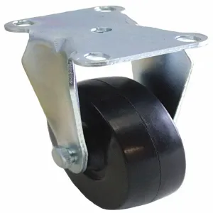 GRAINGER P12R-R035D-12 Standard Plate Caster, Rigid, Rubber, 150 Lbs. Load Rating, 3 1/2 Inch Wheel Dia. | CH6QRD 490V51