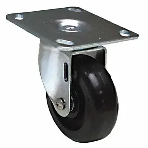 GRAINGER P12S-PB040D-P3 Sanitary Plate Caster, Polypropylene, 275 Lbs. Load Rating, 4 Inch Wheel Dia. | CH6QRN 455U19