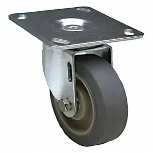 GRAINGER P12S-PRP060K-P3 Sanitary Plate Caster, Swivel, Rubber, 325 Lbs. Load Rating, 6 Inch Wheel Dia. | CH6QRW 487G99