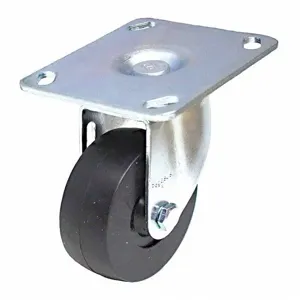 GRAINGER P12S-R040D-P3 Sanitary Plate Caster, Swivel, 150 Lbs. Load Rating, 4 Inch Wheel Dia., Rubber | CH6QRZ 489C27