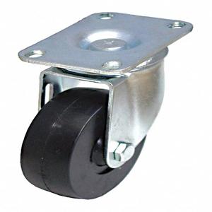 GRAINGER P12S-R060D-P2 Sanitary Plate Caster, Swivel, Rubber, 325 Lbs. Load Rating, 6 Inch Wheel Dia. | CH6QTE 483N43