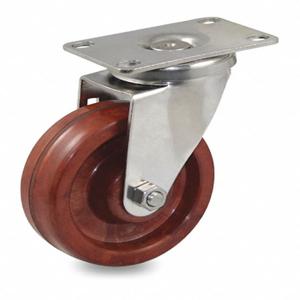 GRAINGER P12SX-HRP040G-12 Corrosion And Heat Resistant Plate Caster, 4 Inch Wheel Dia., Phenolic | CH6QTM 454Y20