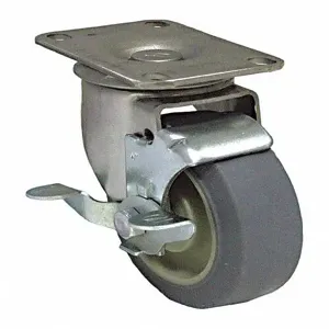 GRAINGER P12SX-PRP050B-12-WB Plate Caster, Swivel, Rubber, 325 Lbs. Load Rating, 5 Inch Wheel Dia. | CH6QTP 455T51