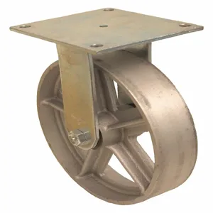 GRAINGER P21R-C080R-15 Standard Plate Caster, Rigid, Iron, 1250 Lbs. Load Rating, 8 Inch Wheel Dia. | CH6QVA 483N45