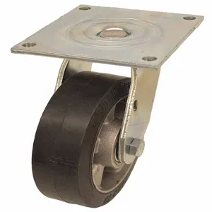 GRAINGER P21S-ALEV 127K-15 Standard Plate Caster, Rubber, 550 Lbs. Load Rating, 4 15/16 Inch Wheel Dia. | CH6QVL 490V80