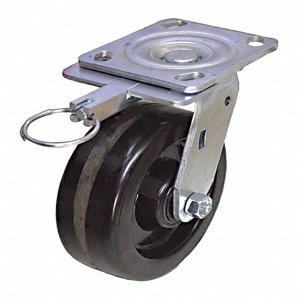 GRAINGER P21S-PH060R-14-DL Standard Plate Caster, Swivel, Phenolic, 1200 Lbs. Load Rating, 6 Inch Wheel Dia. | CH6QVW 490V95