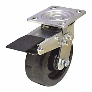 GRAINGER P21S-PH060R-14-TB Sanitary Plate Caster, Swivel, Phenolic, 1200 Lbs. Load Rating, 6 Inch Wheel Dia. | CH6QVX 489A25