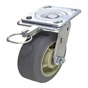 GRAINGER P21S-RP080R-14-DL Standard Plate Caster, Rubber, 600 Lbs. Load Rating, 8 Inch Wheel Dia. | CH6QWD 483N54