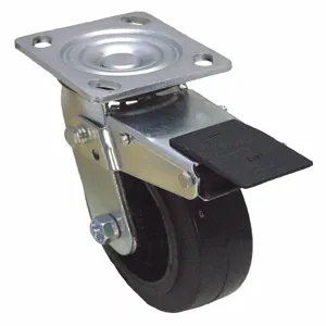 GRAINGER P21S-RY050R-14-TB Sanitary Plate Caster, Swivel, Rubber, 400 Lbs. Load Rating, 5 Inch Wheel Dia. | CH6QWE 489A15