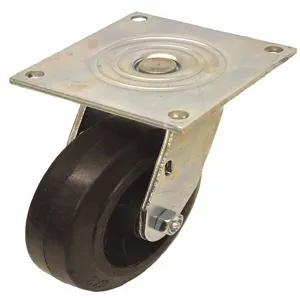 GRAINGER P21S-RY080R-15 Sanitary Plate Caster, Swivel, Rubber, 600 Lbs. Load Rating, 8 Inch Wheel Dia. | CH6QWG 489A28