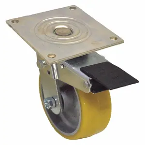 GRAINGER P21S-UA050R-15-TBF Standard Plate Caster, Polyurethane, 1100 Lbs. Load Rating, 5 Inch Wheel Dia. | CH6QWJ 489A33