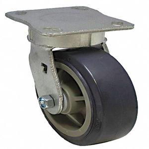 GRAINGER P25SX-UP040D-14 Kingpinless Plate Caster, 600 Lbs. Load Rating, 4 Inch Wheel Dia. | CH6QXE 454N20