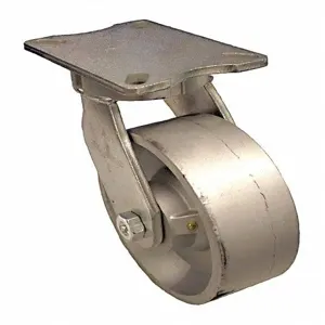 GRAINGER P27S-D080R-18 Kingpinless Plate Caster, Ductile Iron, 5400 Lbs. Load Rating, 8 Inch Wheel Dia. | CH6QXP 455U24