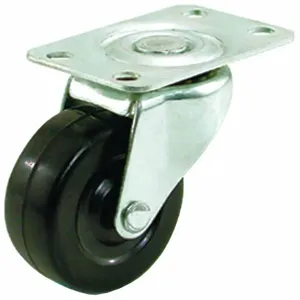 GRAINGER P5S-R030G-P Standard Plate Caster, Swivel, Rubber, 120 Lbs. Load Rating, 3 Inch Wheel Dia. | CH6QZB 454Y32