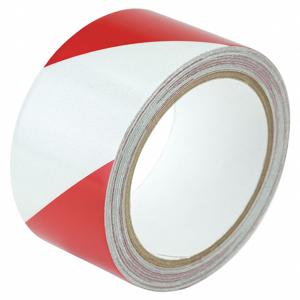 GRAINGER RS2RW Floor Marking Tape, Red/White, 2 Inch x 30 Ft. Size, 5.5 Mil Tape Thickness | CH6RJX 452C38