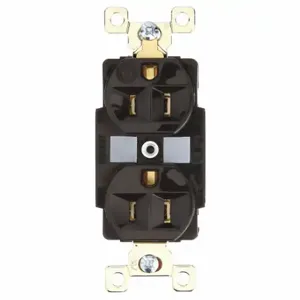 GRAINGER BRY5262 Receptacle, Duplex, 5-15R, 125V AC, 15 A, 2 Poles, Brown, Screw Terminals, Std Protection | CQ2GAT 49YZ01