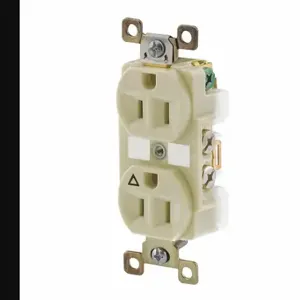 GRAINGER BRY5262IGI Receptacle, Duplex, 5-15R, 125V AC, 15 A, 2 Poles, Ivory, Screw Terminals, Isolated Ground | CQ2GAY 52HD12