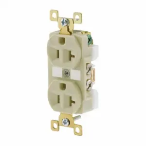 GRAINGER BRY5362I Receptacle, Duplex, 5-20R, 125V AC, 20 A, 2 Poles, Ivory, Screw Terminals, Std Protection | CQ2GBM 52HD23