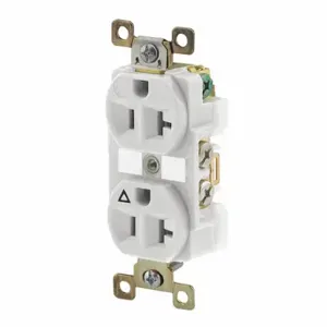 GRAINGER BRY5362IGW Receptacle, Duplex, 5-20R, 125V AC, 20 A, 2 Poles, White, Screw Terminals, Isolated Ground | CQ2GBT 52HD26