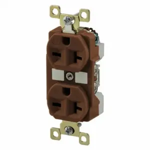 GRAINGER BRY5462 Receptacle, Duplex, 6-20R, 20 A, 250V AC, Brown, 2 Poles, Screw Terminals | CP8XWW 52HD33