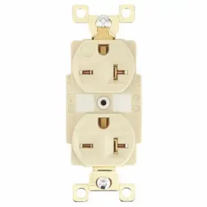 GRAINGER BRY5462I Receptacle, Duplex, 6-20R, 20 A, 250V AC, Ivory, 2 Poles, Screw Terminals | CP8XYD 52HD35