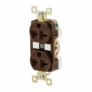 GRAINGER BRY5662 Receptacle, Duplex, 6-15R, 15 A, 250V AC, Brown, 2 Poles, Screw Terminals | CP8XWV 52HD36