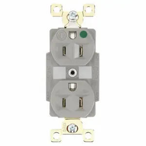 GRAINGER BRY8200GRY Receptacle, Duplex, 5-15R, 15 A, 125V AC, Gray, 2 Poles, Screw Terminals | CQ2EWU 52HD38