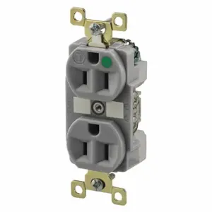 GRAINGER BRY8200GRYL Receptacle, Duplex, 5-15R, 15 A, 125V AC, Gray, 2 Poles, Screw Terminals | CQ2EWQ 52HD39