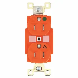 GRAINGER BRY8200IG Receptacle, Duplex, 5-15R, 15 A, 125V AC, Orange, 2 Poles, Screw Terminals | CQ2EXD 49YZ07