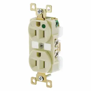 GRAINGER BRY8200IL Receptacle, Duplex, 5-15R, 15 A, 125V AC, Ivory, 2 Poles, Screw Terminals | CQ2EWY 52HD42